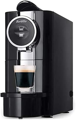 Koolatron Barsetto One-Touch Automatic Espresso Coffee Machine, Black and Stainless Steel with Removeable Drip Tray and Used Pod Storage Compartment are Dishwasher Safe for Effortless Cleanup