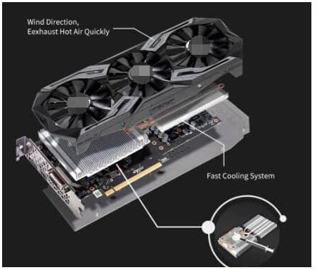 Graphics Cards Fit for RTX 2060 iCraft 6GB GDDR6 12nm Games Graphics Cards 192bit DP+DVI Ready RGB 8Pin 3 Fans Video Card Computer Computer Video Card