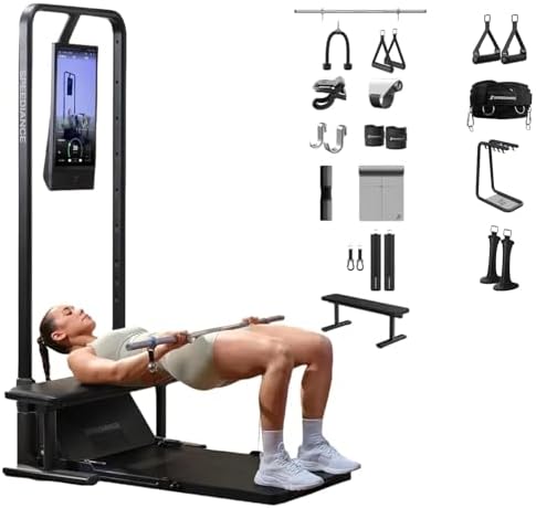 Speediance Gym Monster 2 Works & Smart PowerGrip Handles & Weight Lifting Belt & Gym Accessories Organizer & Skiing Handles 2 Bundle