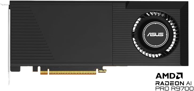 ASUS Turbo AMD Radeon AI Pro R9700 is Built for AI-Driven workflows and Extreme Reliability, Featuring RDNA 4 Architecture, 32GB VRAM, and Robust Thermal Design, 3 Year Warranty