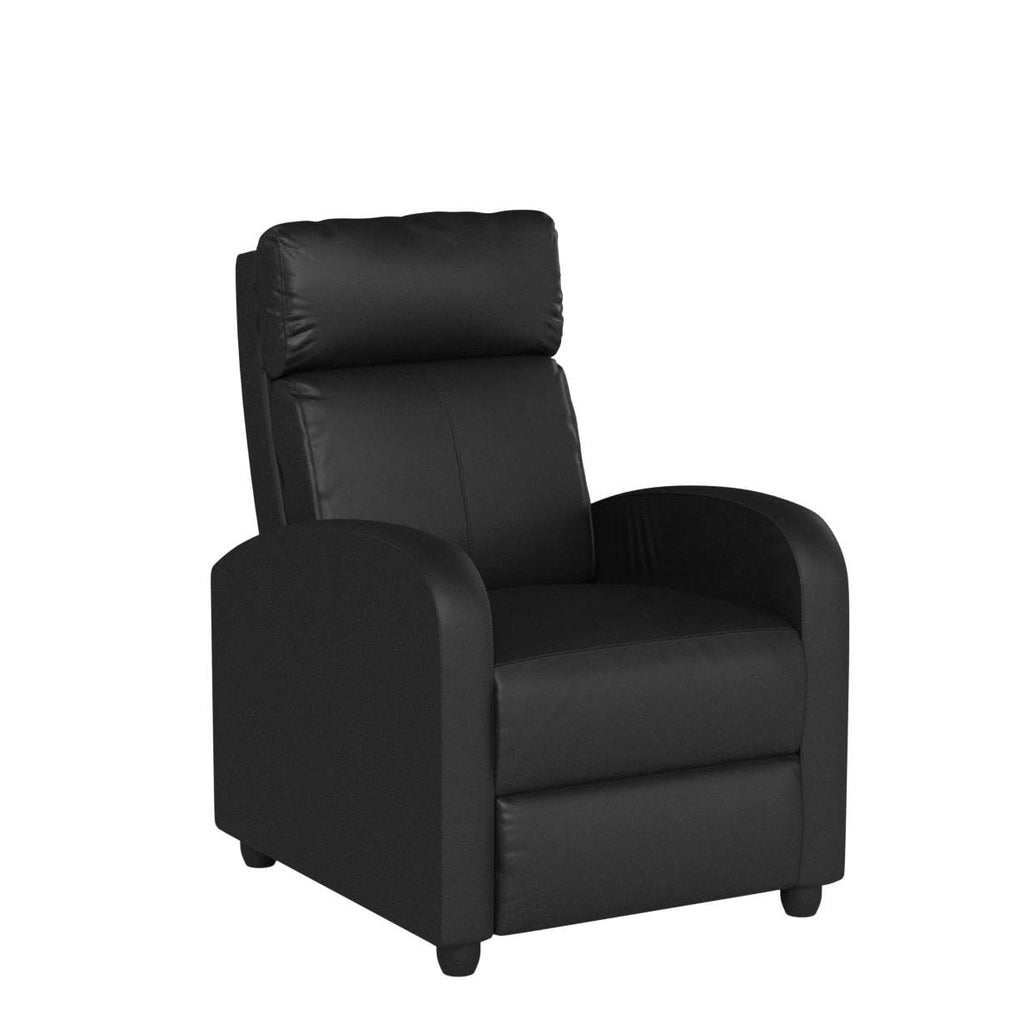 BestMassage | Recliner Chair | with 2 Point Massage Function | Pu Brown | with Lumbar Support, Adjustable Push Back, Footrest & Padded Seat | Easy Assembly | for Living Room, Home Theatre