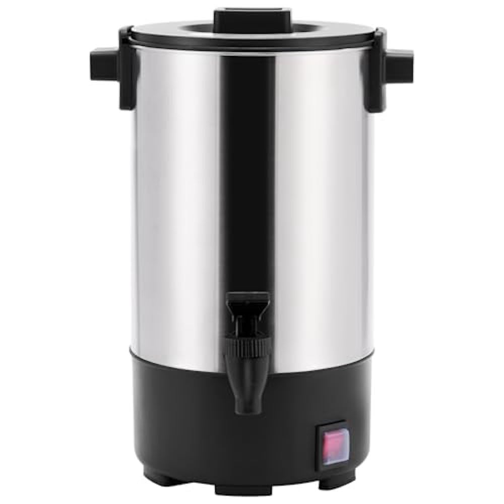 SYBO SR-CP-100B Commercial Grade Stainless Steel Percolate Coffee Maker Hot Water Urn for Catering, 100-Cup 16 L, Metallic