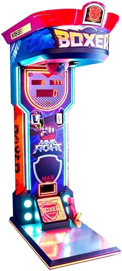 CREATIVE ARCADES MMA Fight Boxer Heavy Hit Arena – Coin Operated Boxing Arcade Machine with Neon Lights | Commercial Punching Arcade Game for Amusement Centers, Bars, FECs & Entertainment Venues