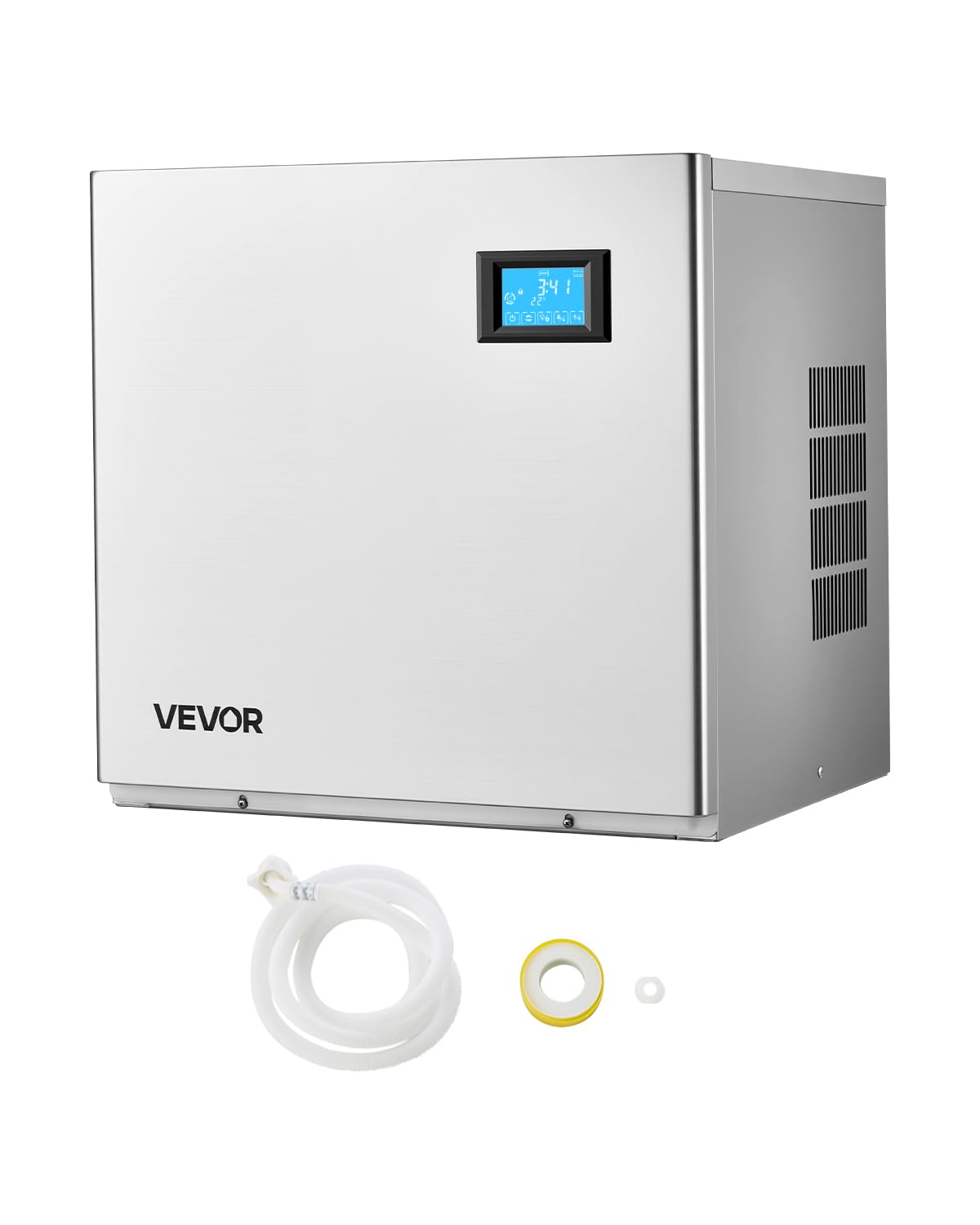 VEVOR Commercial Ice Maker Machine - Head, 300 Lbs/Day Stainless Steel Ice Machine with Scheduled Ice-Making, Self-Cleaning, Adjustable Thickness, Ideal for Restaurant Bar Cafe Hotel - Head Only