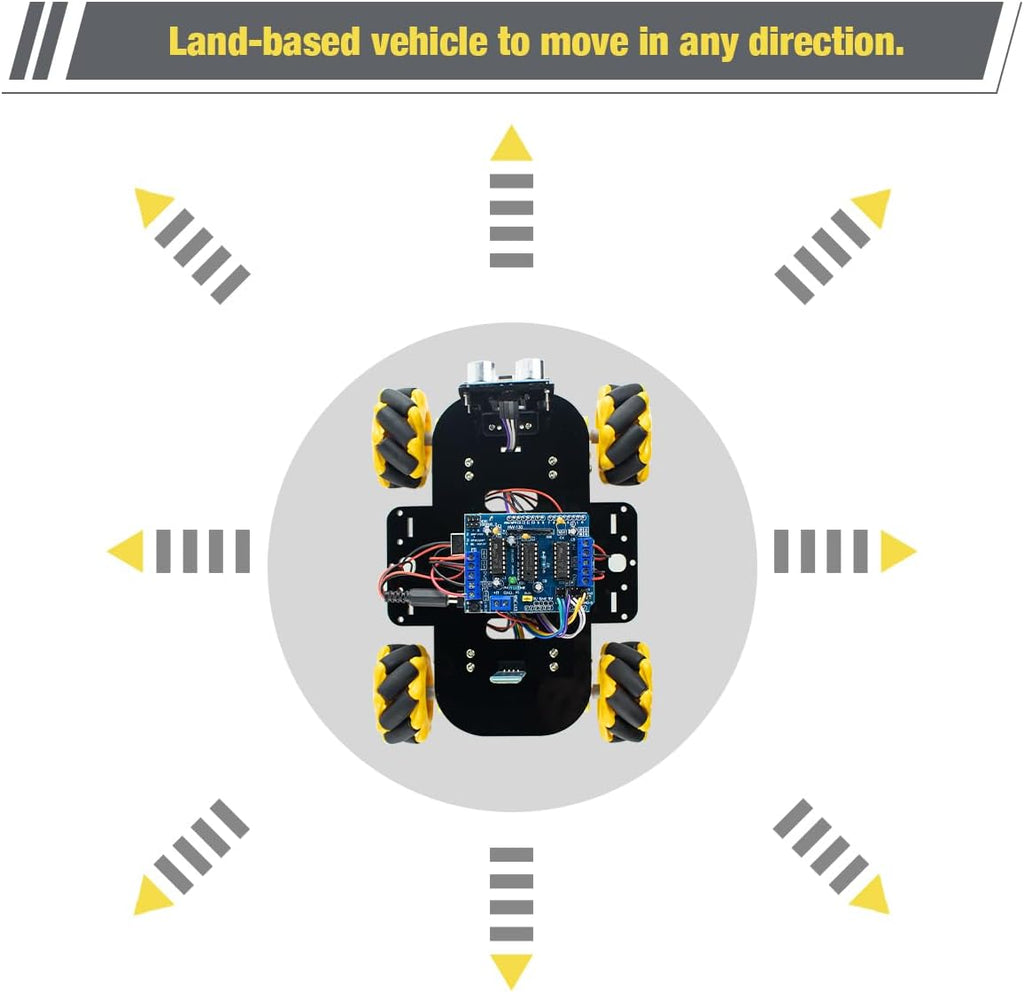 LAFVIN 4WD Mecanum Robot Car Kit Smart DIY Project Compatible with Arduino IDE