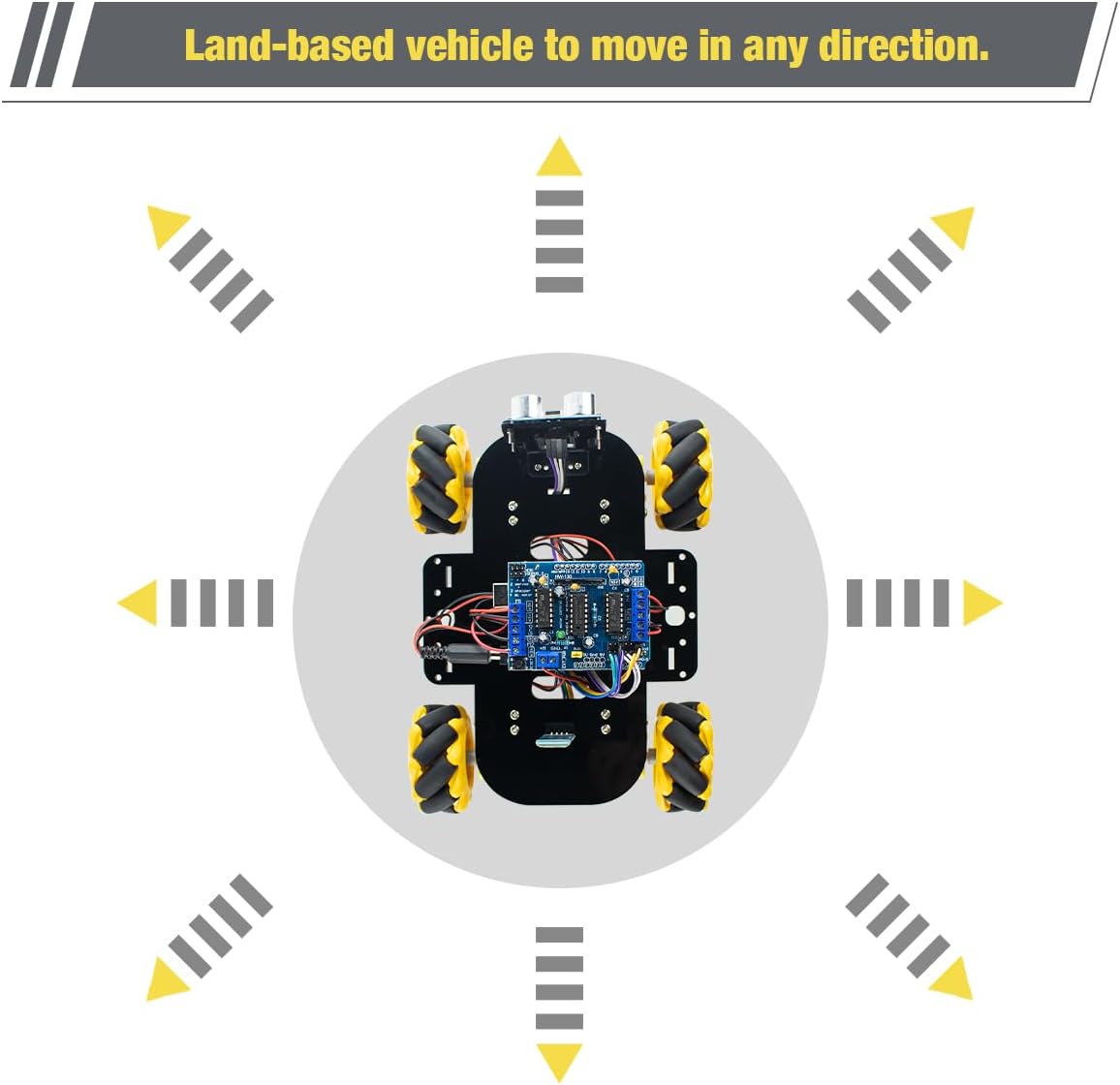 LAFVIN 4WD Mecanum Robot Car Kit Smart DIY Project Compatible with Arduino IDE