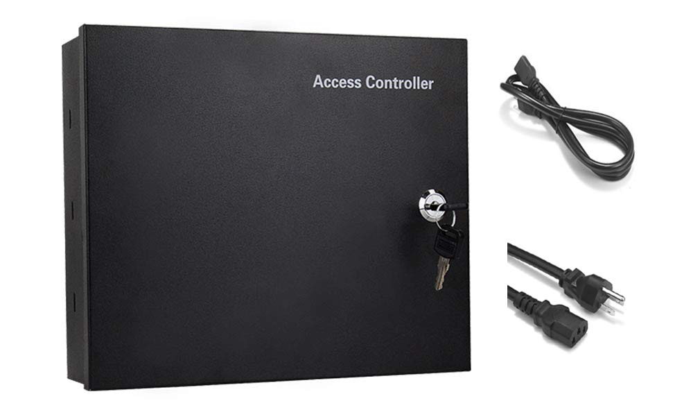 4 Doors RFID/Password Door Lock System Smart Access Control Keyless Entry Systems Keypad Reader Electric Magnetic Lock 110V Power Supply Box (Phone APP Remote Open Door)
