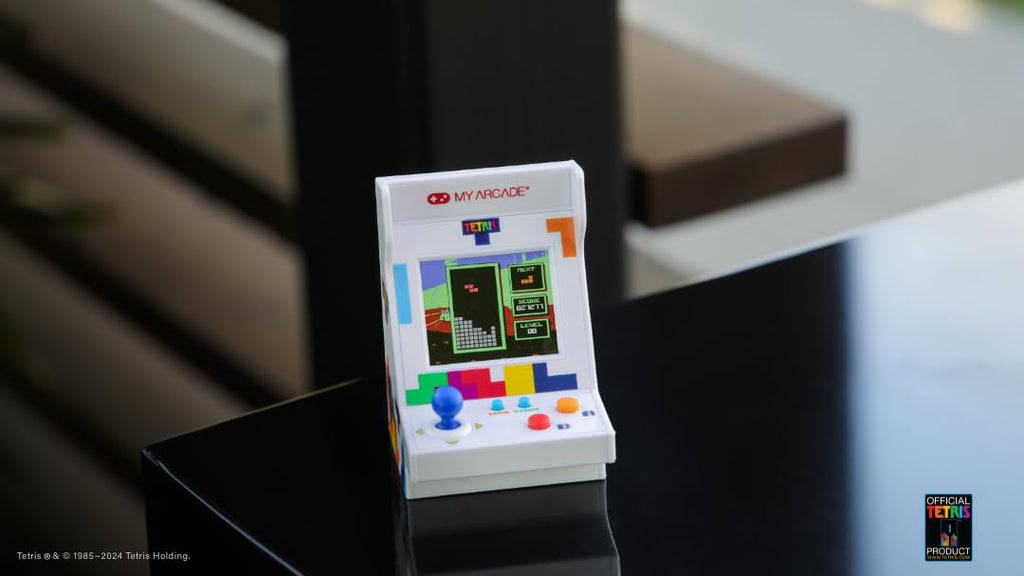 MY ARCADE Tetris Pico Player: 3.7" Fully Playable Portable Tiny Arcade Machine with 101 Retro Games, 2" Screen Color Display, Small