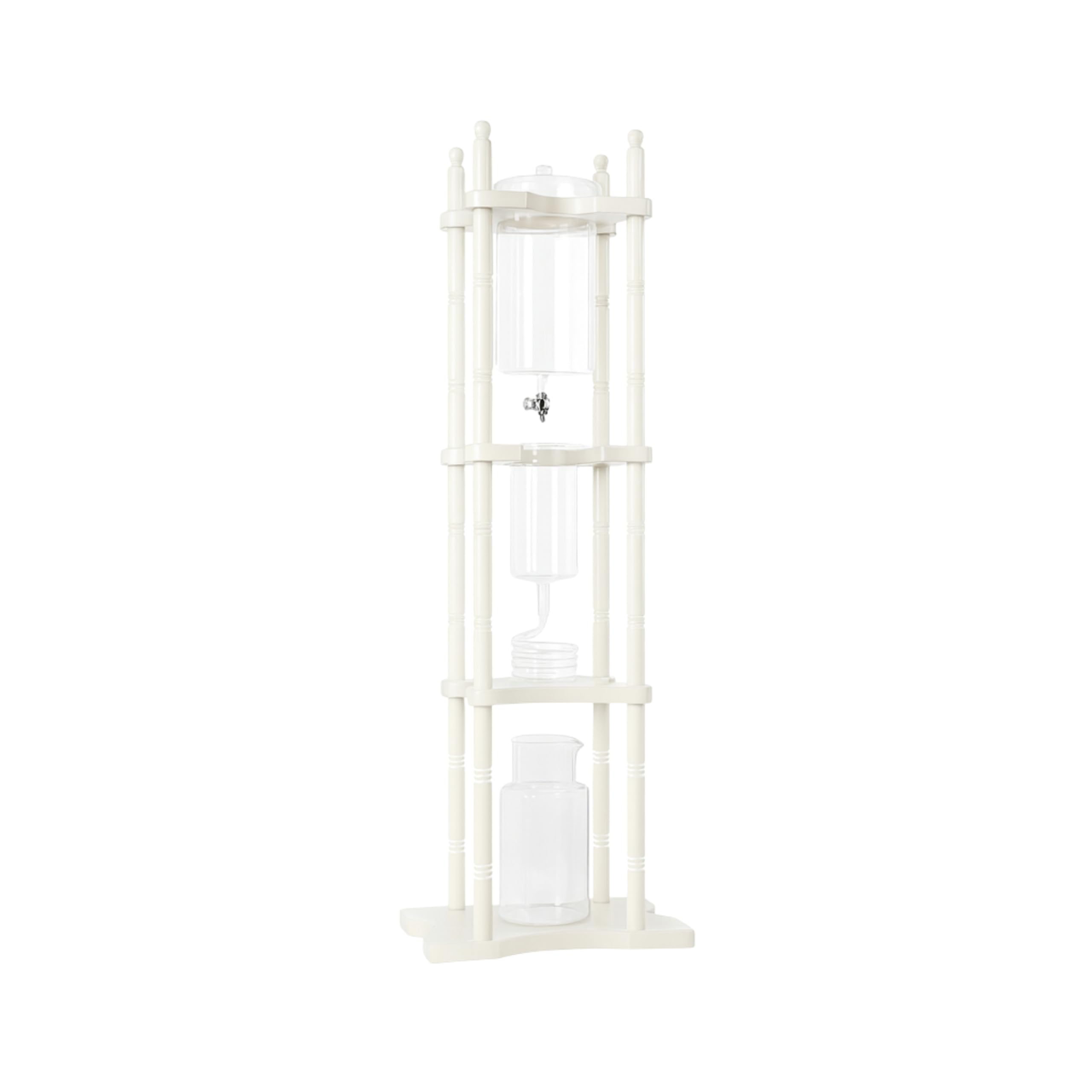Nispira Cold Brew Drip Tower Iced Coffee Maker Glass Wooden Stand 25 Cups