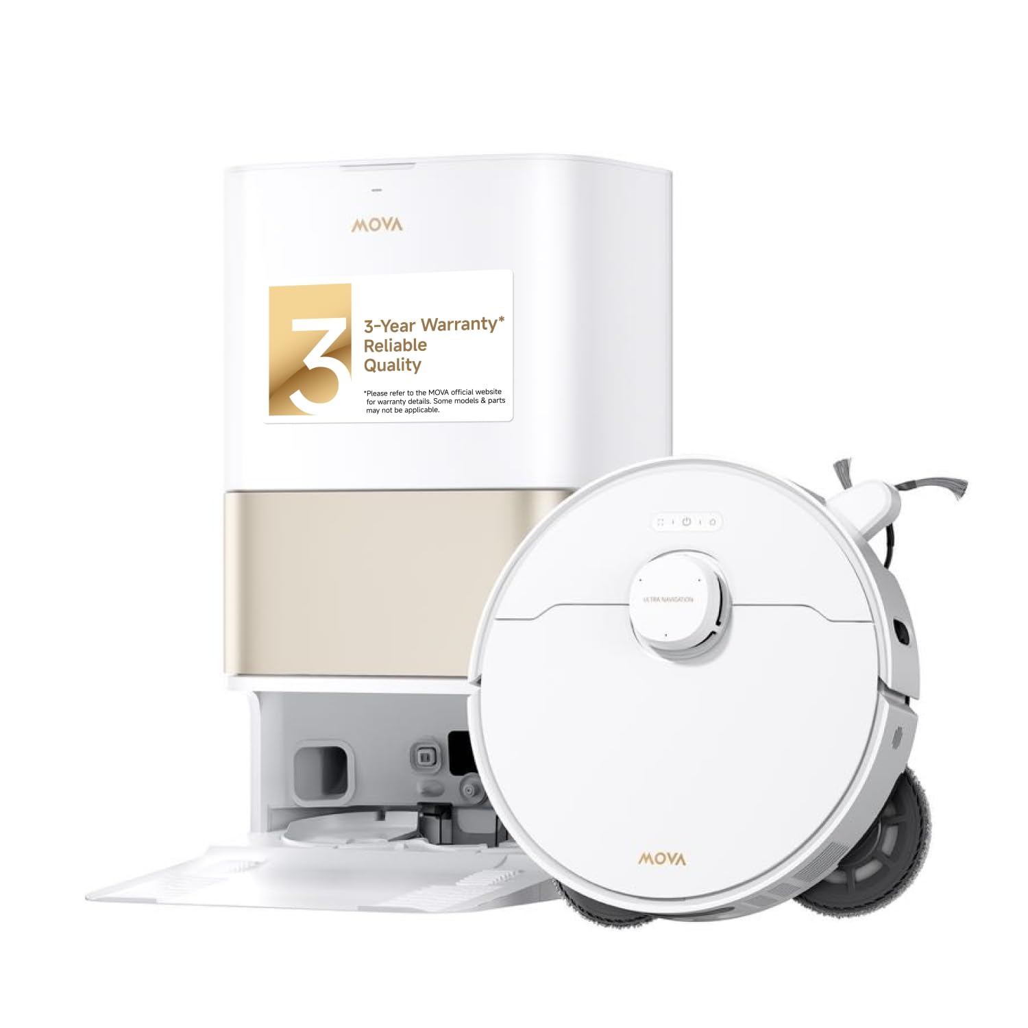 Mova P10 Pro Ultra Robot Vacuum and Mop 13,000Pa Suction, 140°F Hot Water Auto Mop Washing & Drying, Dual Spinning Extenable Mop,10.5mm Lifting for Carpet, 360°Obstacle Avoidance, App Control