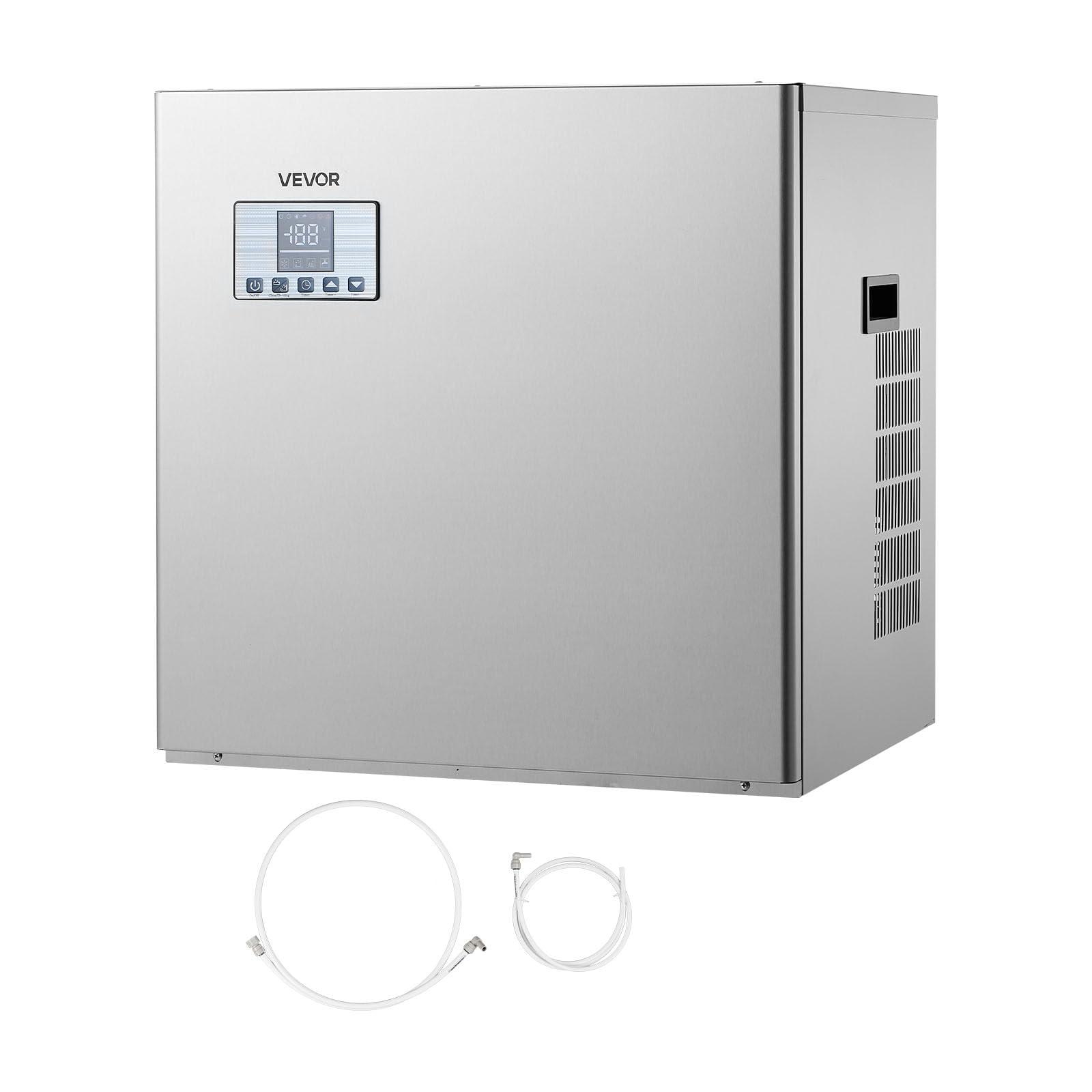 VEVOR Commercial Ice Maker Machine - Head, 300 Lbs/Day Stainless Steel Ice Machine with Scheduled Ice-Making, Self-Cleaning, Adjustable Thickness, Ideal for Restaurant Bar Cafe Hotel - Head Only