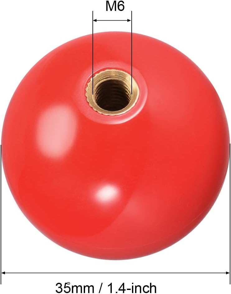 uxcell Joystick Ball Top Handle Rocker Round Head Arcade Game DIY Parts Replacement Red 2Pcs
