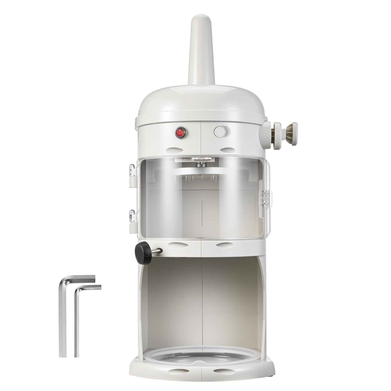 VEVOR Commercial Ice Shaver Crusher, 220lbs/hr Electric Fluffy Ice & Snow Cone Machine, 250W 1500RPM Tabletop Fluffy Shaved-Ice Machine for Parties Events Snack Bar, Home and Commercial Use (White)