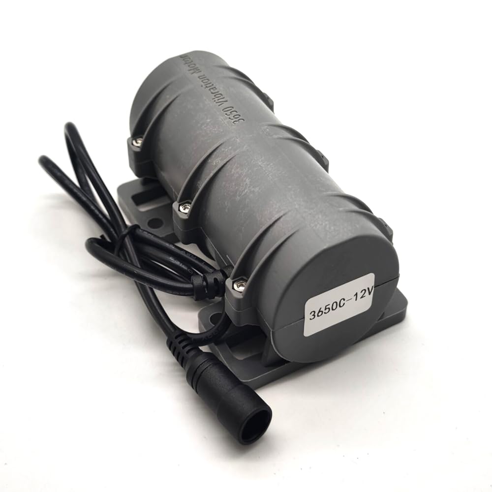 12V DC Motor 3800rpm Strong Vibration Industry Mini Vibration Motor with Sturdy Plastic Shell Rotary Speed Vibrating Motor for Massage Bed Chair Medical Instruments (12V Motor+Power)