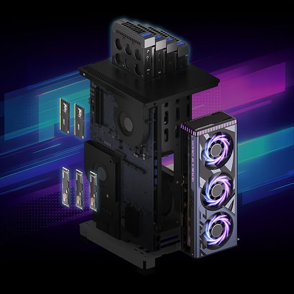 NIMO AI Station NAS Server, AMD Ryzen 7 PRO 8845HS with B70 Graphics Card | Built-in 800W Power Supply, 3x PCIe 4.0 SSD, USB4, SD UHS-II, 3.0 Inch Touch LCD for AI Developers & Video Creators