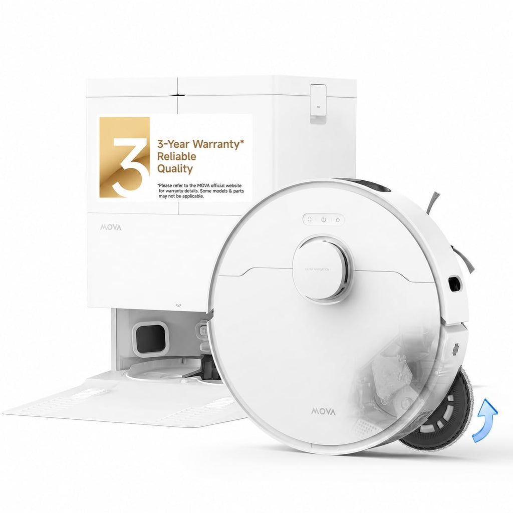 Mova P10 Pro Ultra Robot Vacuum and Mop 13,000Pa Suction, 140°F Hot Water Auto Mop Washing & Drying, Dual Spinning Extenable Mop,10.5mm Lifting for Carpet, 360°Obstacle Avoidance, App Control