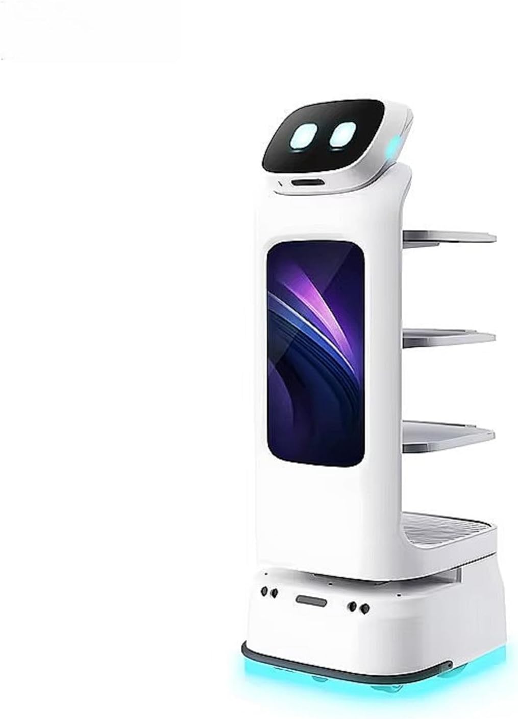 Food Delivery Robot Cart with Greeting Guidance, Service Robot Cart for Hotel Restaurant, Multi-Function Delivery & 3D Obstacle Avoidance for Catering
