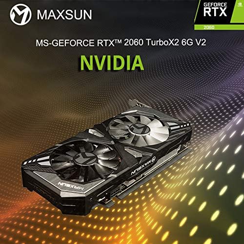 MAXSUN GeForce RTX 2060 6GB GDDR6 Gaming Graphics Card Overclocked Dual Fan OC Graphics Card GeForce RTX 2060