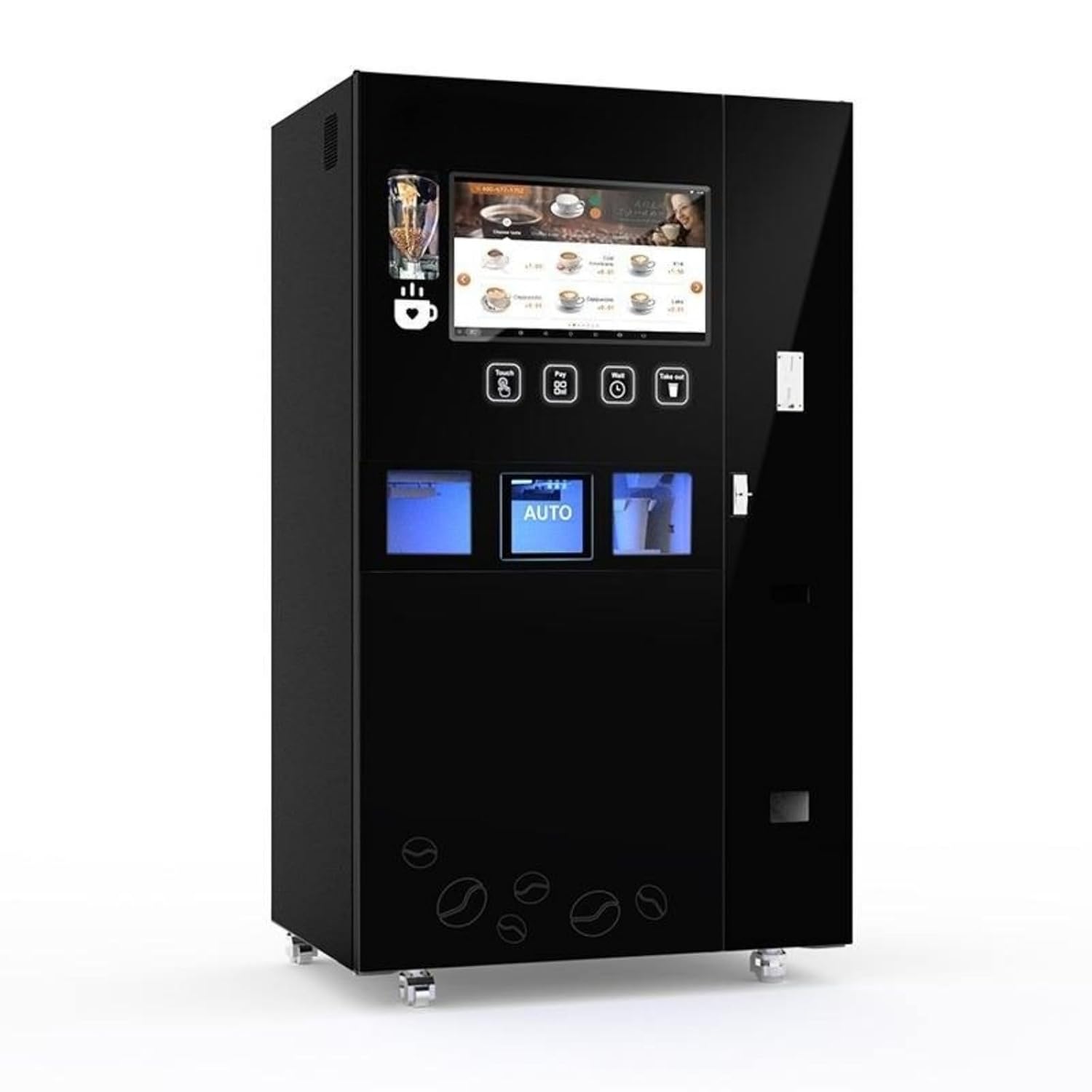 Multi-Drink Coffee Vending Machine Versatile Self-Service Hot Beverage Dispenser Commercial Fresh-Ground Coffee Station 24 H Unmanned Automatic Self-Service Machine