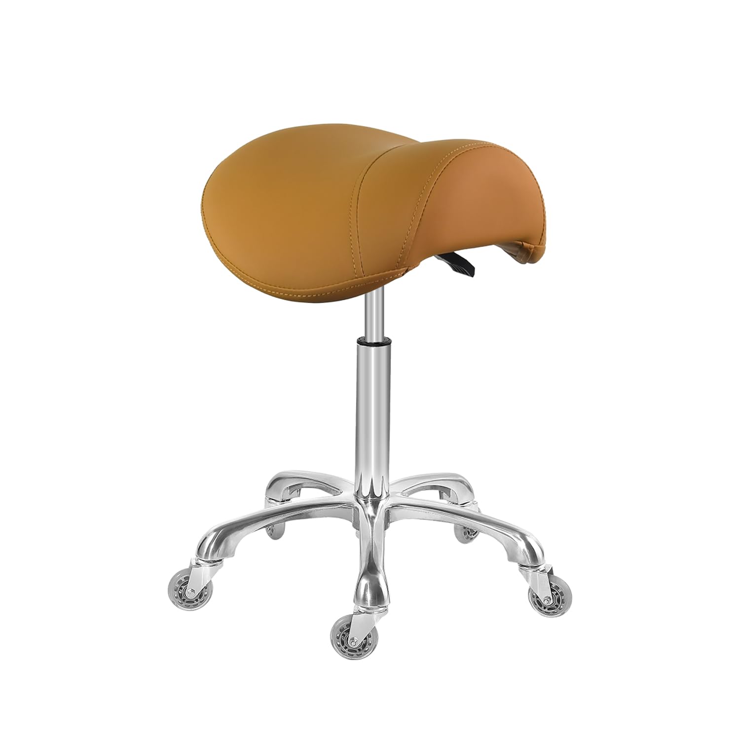Antlu Saddle Stool Chair for Massage Clinic Spa Salon Cutting, Saddle Rolling Stool with Wheels Adjustable Height (Black)