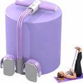 Smart Foot Pedal Puller with Digital Counter and Handles, 6-Tube Resistance Band for Yoga, Full Body Stretching, Home Workout-Purple