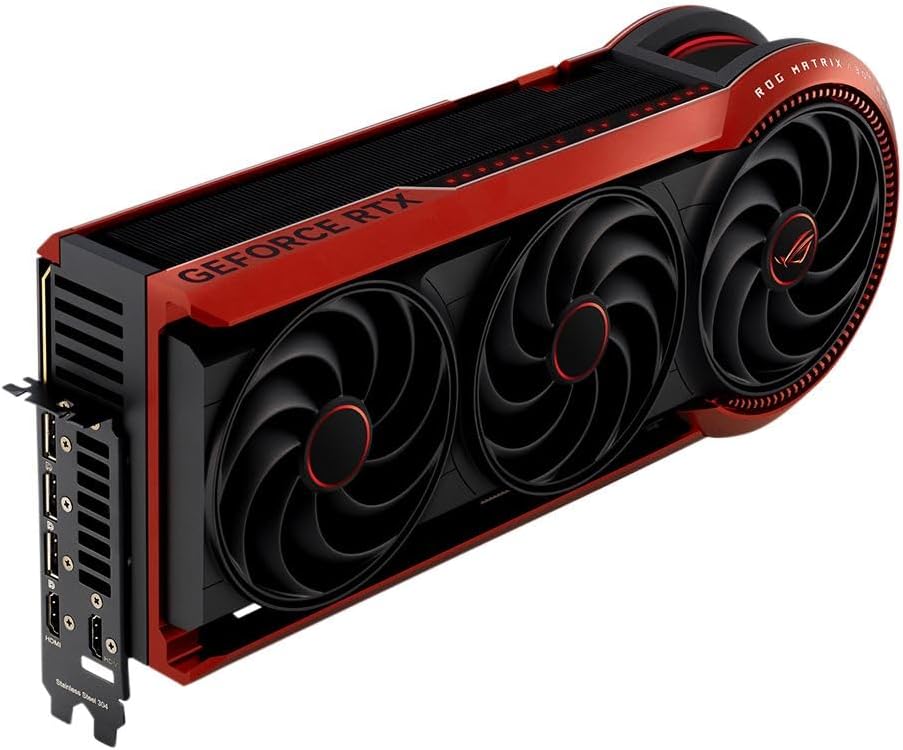ASUS ROG Matrix Platinum GeForce RTX 5090 OC 30th-Anniversary Edition Gaming Graphics Card, 32GB GDDR7, PCIe 5.0, 512-bit, Liquid Metal Cooling, DisplayPort 2.1b, HDMI 2.1b, MTX5090P32G30TH