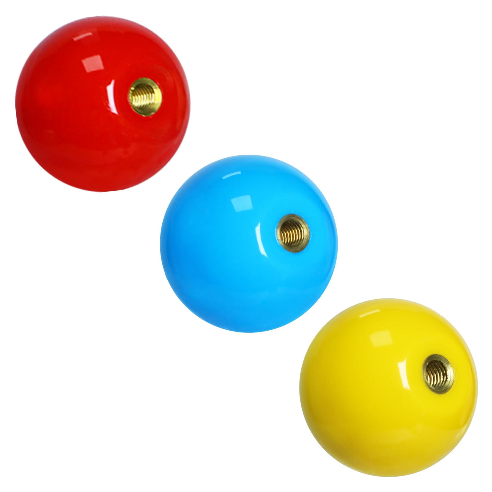 Gallipower 4Pcs Joystick Head,Arcade Joystick Ball Top Handle Rocker Round Head,Arcade Kit DIY Replacement Parts(Blue,Green,Red,Yellow)