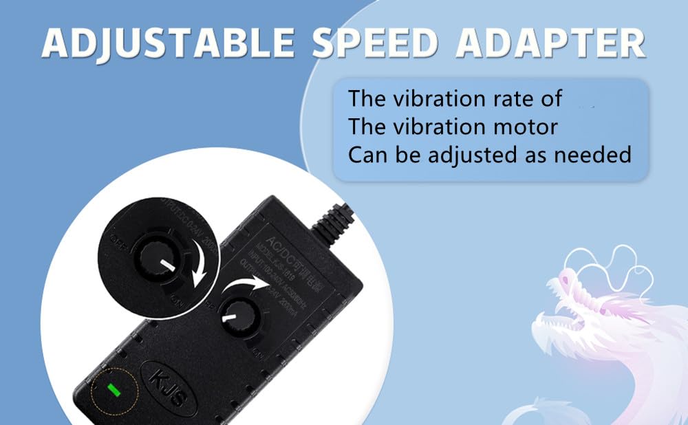 12V DC Motor 3800rpm Strong Vibration Industry Mini Vibration Motor with Sturdy Plastic Shell Rotary Speed Vibrating Motor for Massage Bed Chair Medical Instruments (12V Motor+Power)
