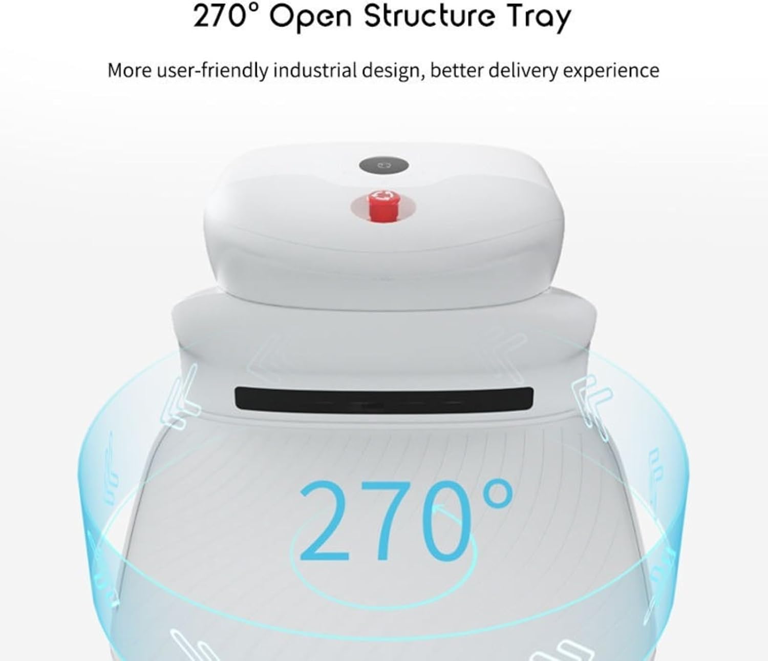 Food Delivery Robot Cart with 3D Obstacle Avoidance, Visual & Laser SLAM Navigation, Multi-Robot Dispatch, Optimal Path Planning, Long Battery Life for Hotel Restaurant