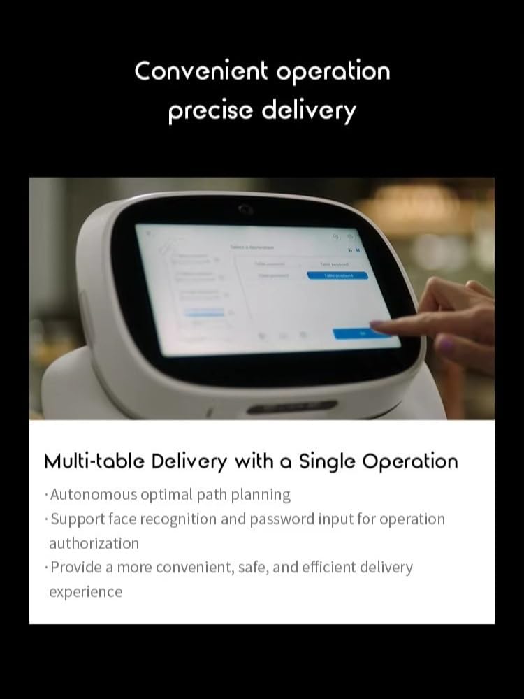 Restaurant Robot Waiter, Smart Food Serving Robots with Autonomous Navigation and Obstacle Avoidance, Commercial Delivery Robot for Restaurant Hotel Mall Office Building and Dining Areas
