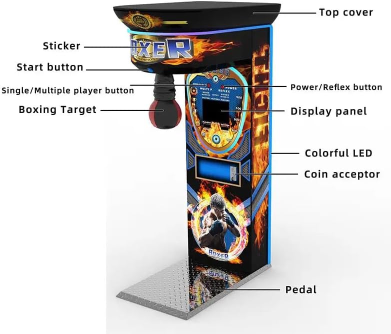 Coin Operated Sports Punching Bag Arcade Box Punch Boxing Machine