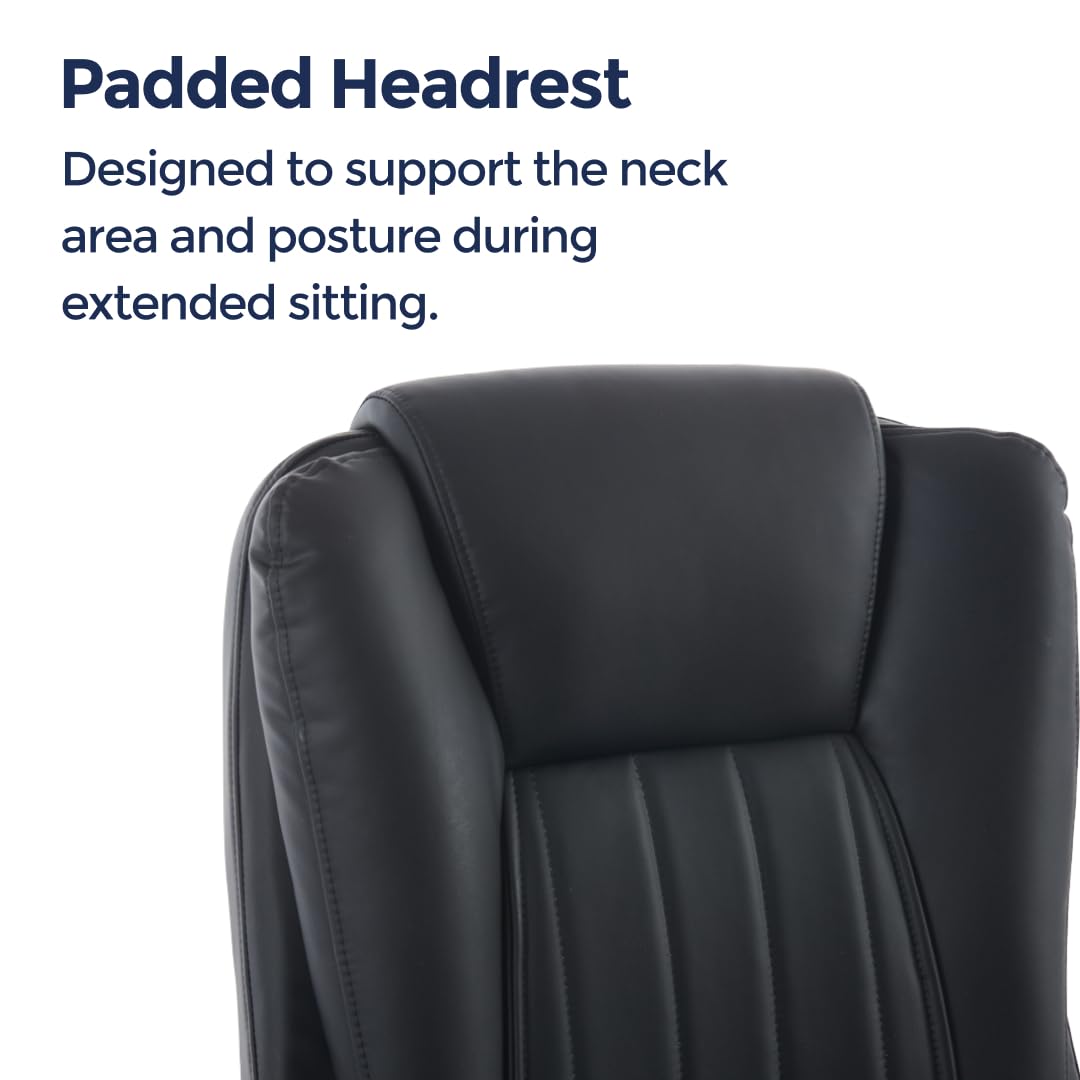 Orbis 4-Point Kneading Heated Massage Office Chair with Foot Rest | 500lbs Big & Tall Ergonomic Executive Desk Chair for Heavy People | Reclining Home Office Computer Chair | Leather Caramel