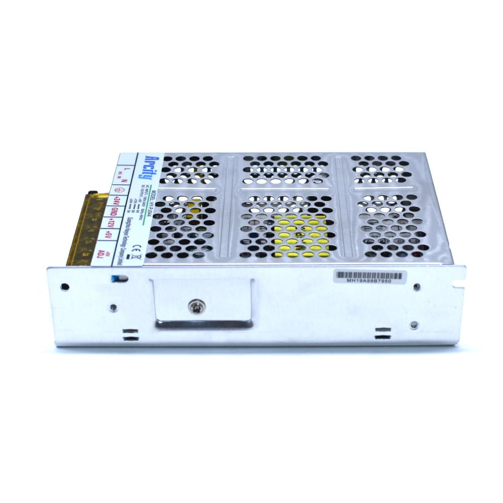 Arcity 5V 12V 24V Output Switching Power Supply Unit Adjustable for Video Multi Games Machine Console Cocktail CCTV Computer DIY Horizontal New(+5V/8A +12V/8A +24V/3A)