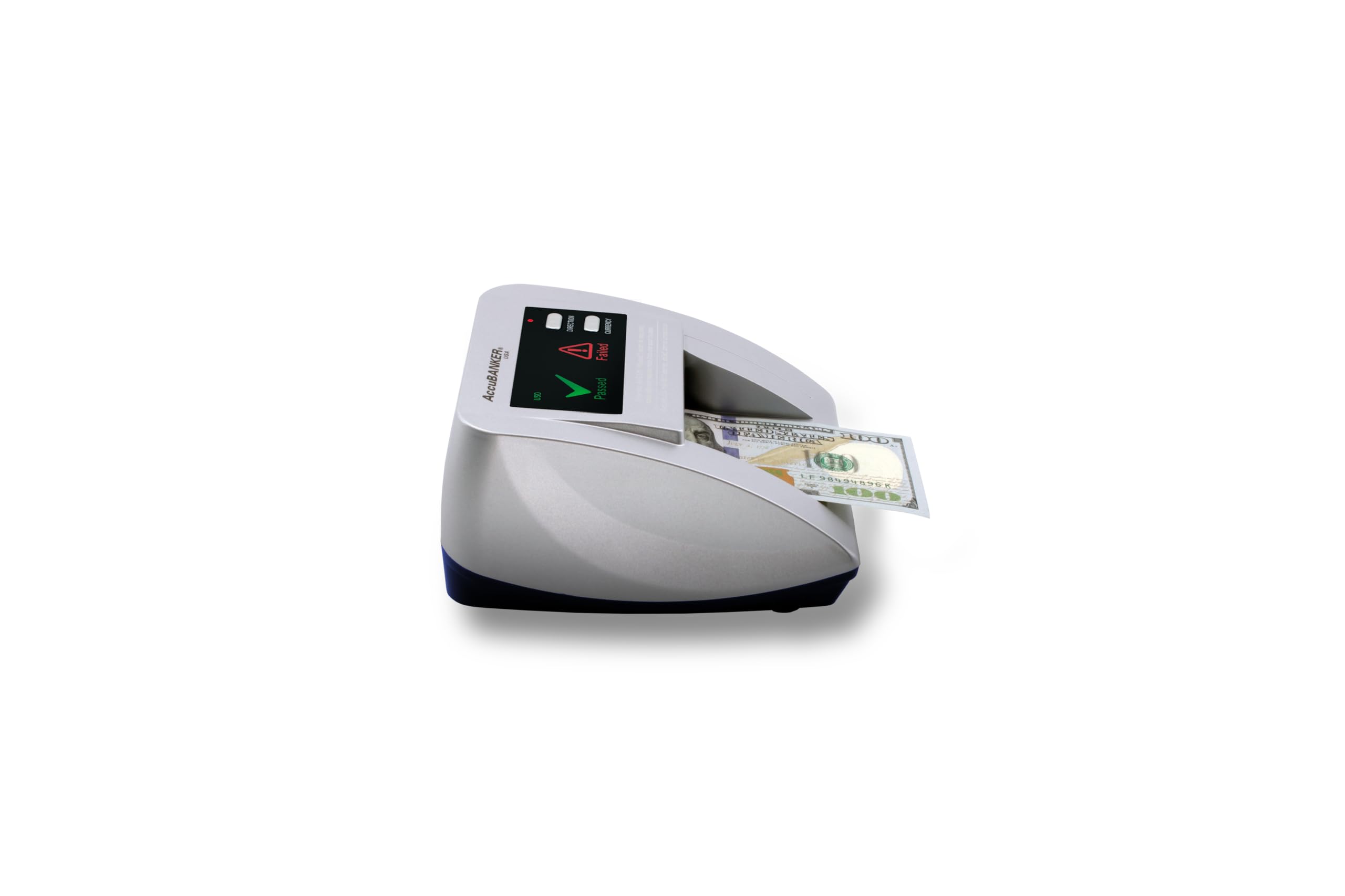 AccuBANKER D470 Quadscan 4-Way Orientation Counterfeit Bill Detector with UV, MG, IR, WM, Image, Length, Spectrum 7-Point Counterfeit Detection Methods - Optional Battery for Portable Use (No Battery)