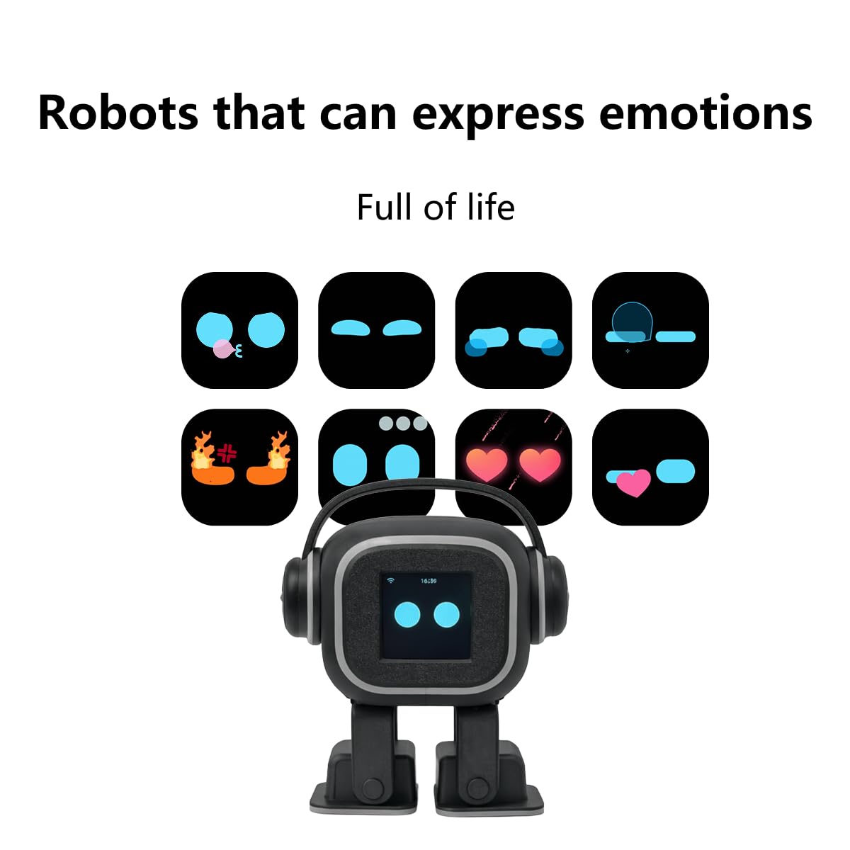 AI Chatbot | Emotional Interaction, Singing and Dancing, Emojis, Voice Control, Personalization, Companion, (Black)