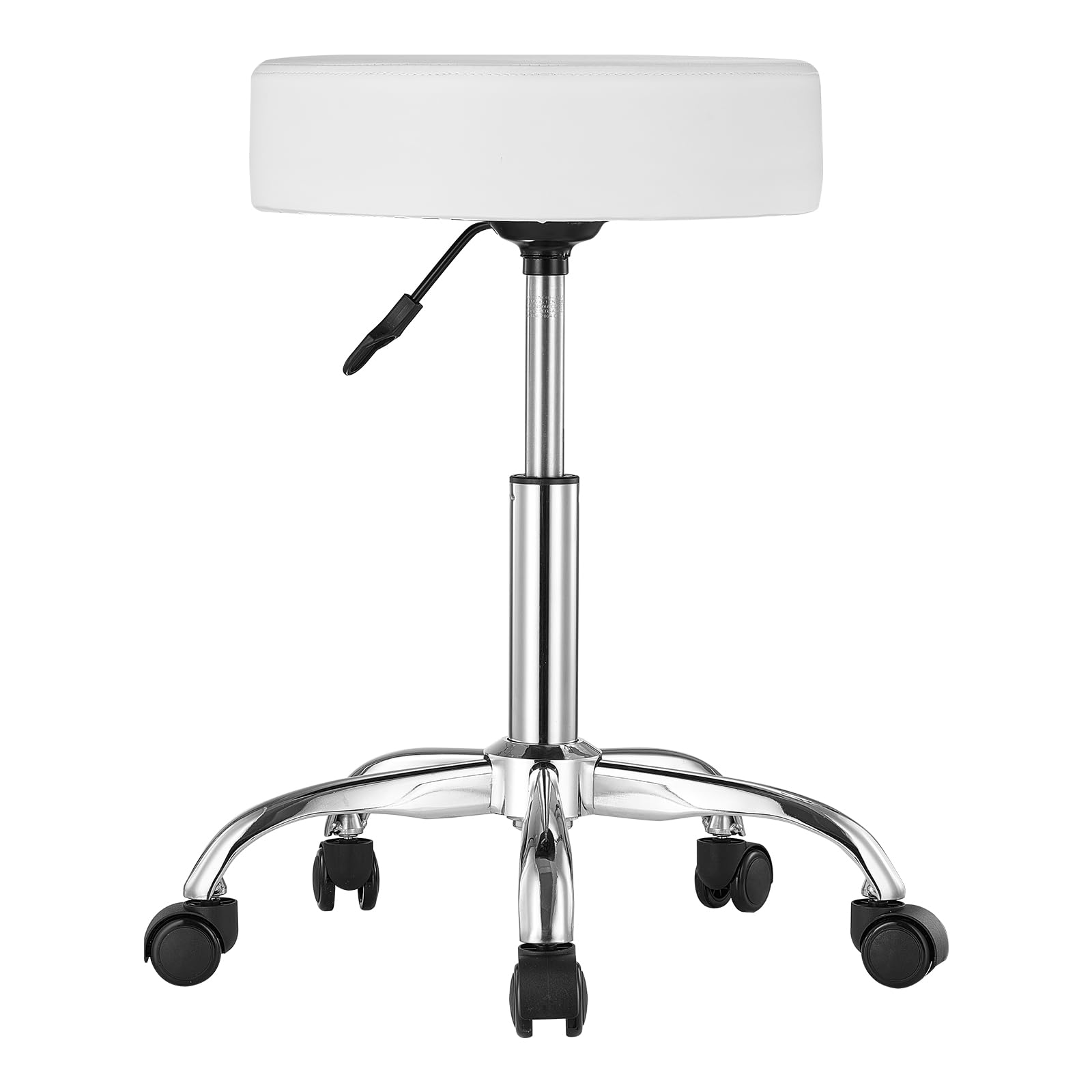 VEVOR Rolling Stools with Wheels, 400 LBS Weight Capacity Adjustable Height Stool with Ultra-Thick Seat Cushion, Swivel Stools Chair for Salon, Bar, Home, Office, Tatoo, Medical, Massage, Black
