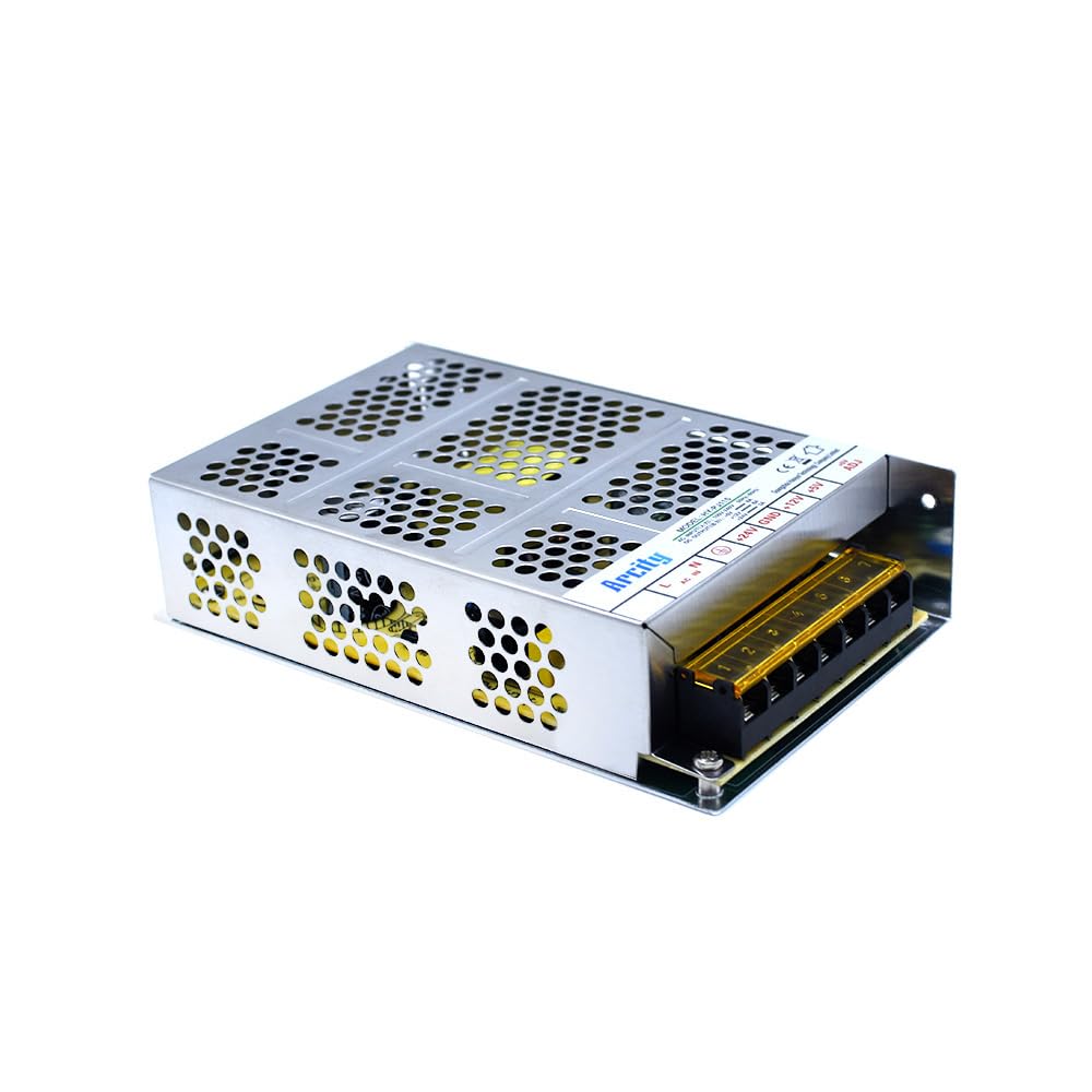 Arcity 5V 12V 24V Output Switching Power Supply Unit Adjustable for Video Multi Games Machine Console Cocktail CCTV Computer DIY Horizontal New(+5V/8A +12V/8A +24V/3A)