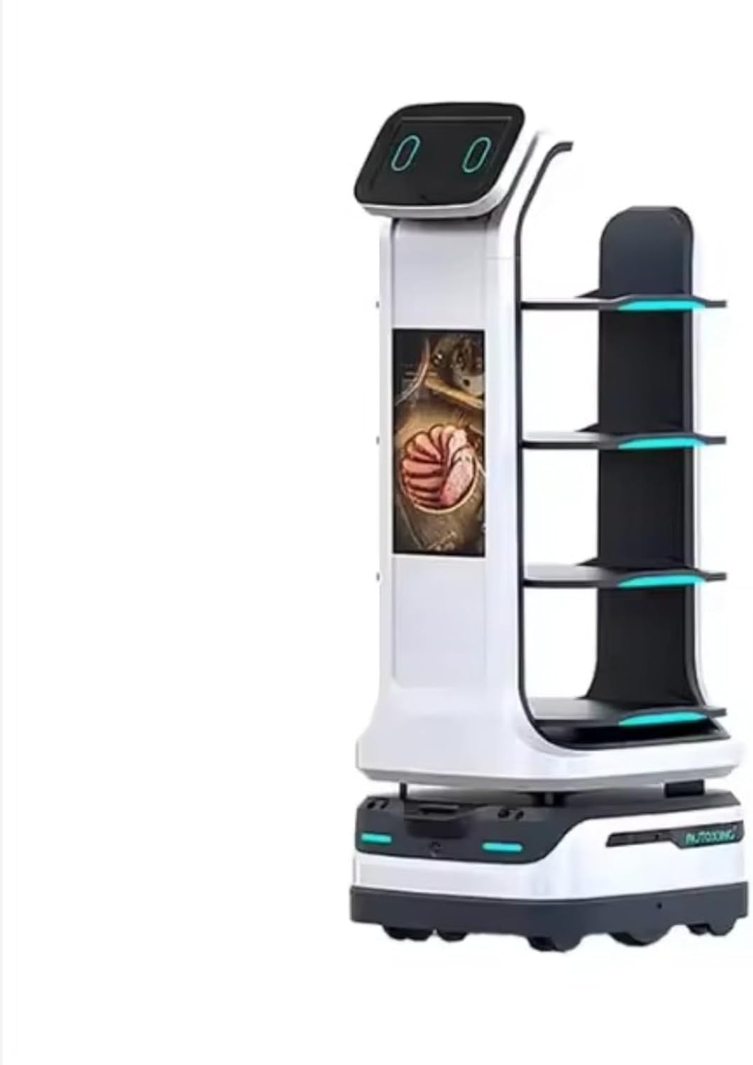 Interactive Smart Waiter Robot for Restaurants – Food & Drink Delivery, Large Tray Capacity, Autonomous Indoor Navigation, Automatic Obstacle Avoidance, Self-Charging, Contactless Meal Serving