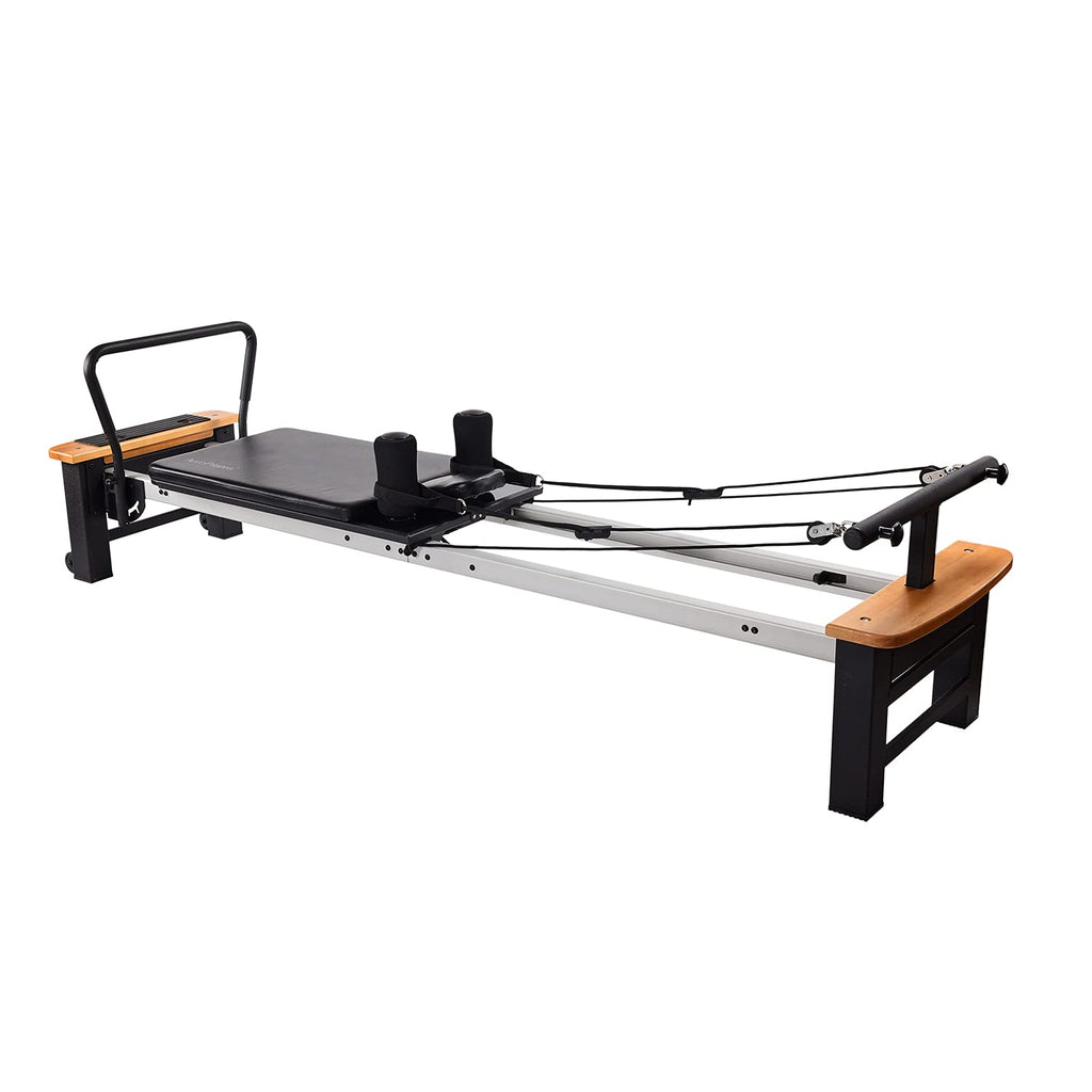 Stamina Products AeroPilates Board Reformer with Oak Wood Base – Studio Grade for Home Use with Cardio Rebounder, Adjustable Foot Bar, 4 Resistance Springs, and Workout DVD