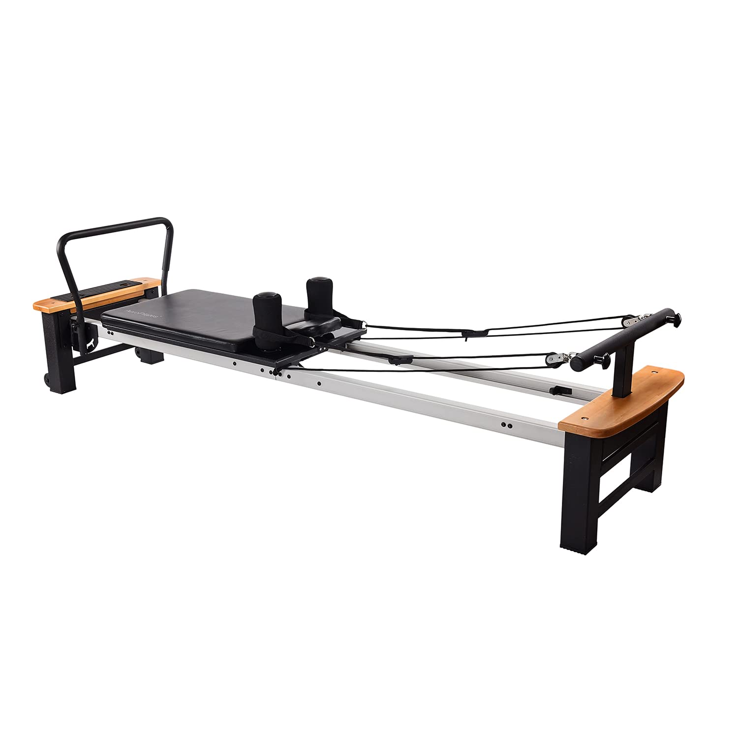Stamina Products AeroPilates Board Reformer with Oak Wood Base – Studio Grade for Home Use with Cardio Rebounder, Adjustable Foot Bar, 4 Resistance Springs, and Workout DVD