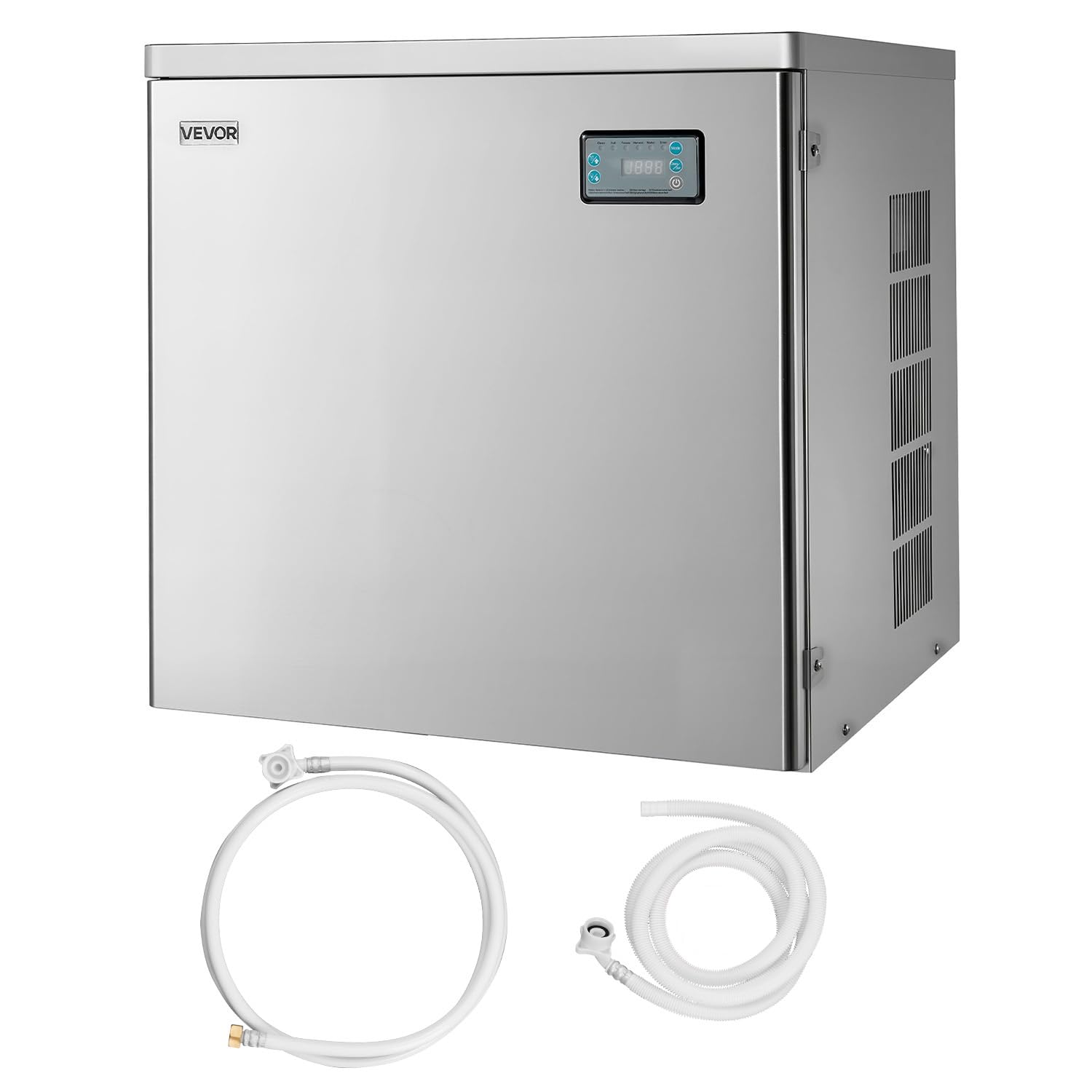 VEVOR Commercial Ice Maker Machine - Head, 300 Lbs/Day Stainless Steel Ice Machine with Scheduled Ice-Making, Self-Cleaning, Adjustable Thickness, Ideal for Restaurant Bar Cafe Hotel - Head Only