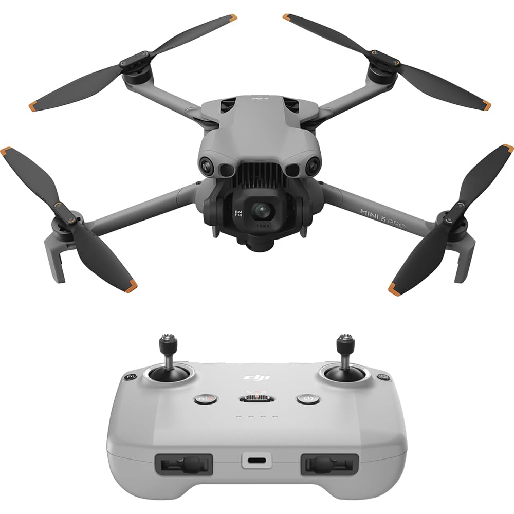 DJI Mini 5 Pro Drone Fly More Combo (RC 2) 1" CMOS Sensor, 4K Video, Obstacle Sensing, 4 Battery Bundle with Deco Essentials CPS Exclusive 26 Month Protection Pack, Software & Accessory Kit