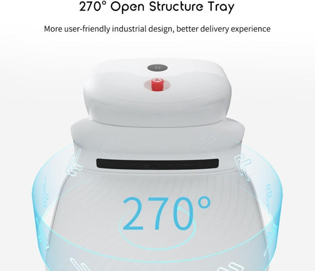 Food Delivery Service Robot, Visual & Laser SLAM Navigation Robot with Multi-Machine Scheduling, Long Battery Life for Hotels, Restaurants & Cafes