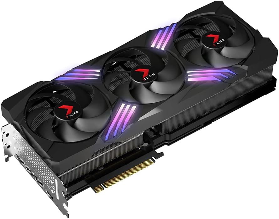 PNY GeForce RTX4070Ti 12GB Verto LED 3-Fan VCG4070T12TFXPB1 Graphics Board VD8376 (Black/White with RTX4090, XLR8)