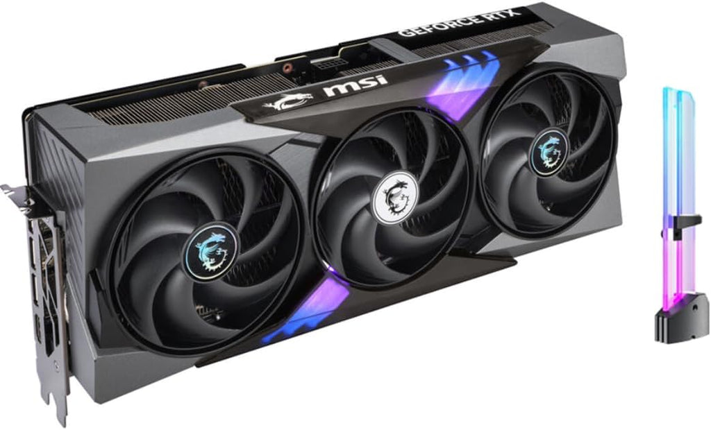 msi GeForce RTX 5090 Gaming Trio OC Triple Fan Graphics Card, 32GB GDDR7, 3352 AI Tops, DLSS 4, AI Content Creation, Local LLM Inference, 28 Gbps, 512-bit, DP 2.1b x3, HDMI 2.1b, with GPU Holder