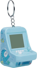 Blue Micro Player Mini Arcade Machine with Keychain, 26 Classic Game Modes Support Music Mini Building Block Game Console，Plug and Play Video Games