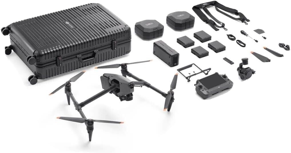 DJI Inspire 3 Professional Cinema Drone Combo with Zenmuse X9-8K Air Gimbal Camera, RC Plus Controller, 6x TB51 Intelligent Batteries, 1TB PROSSD, and Trolley Case