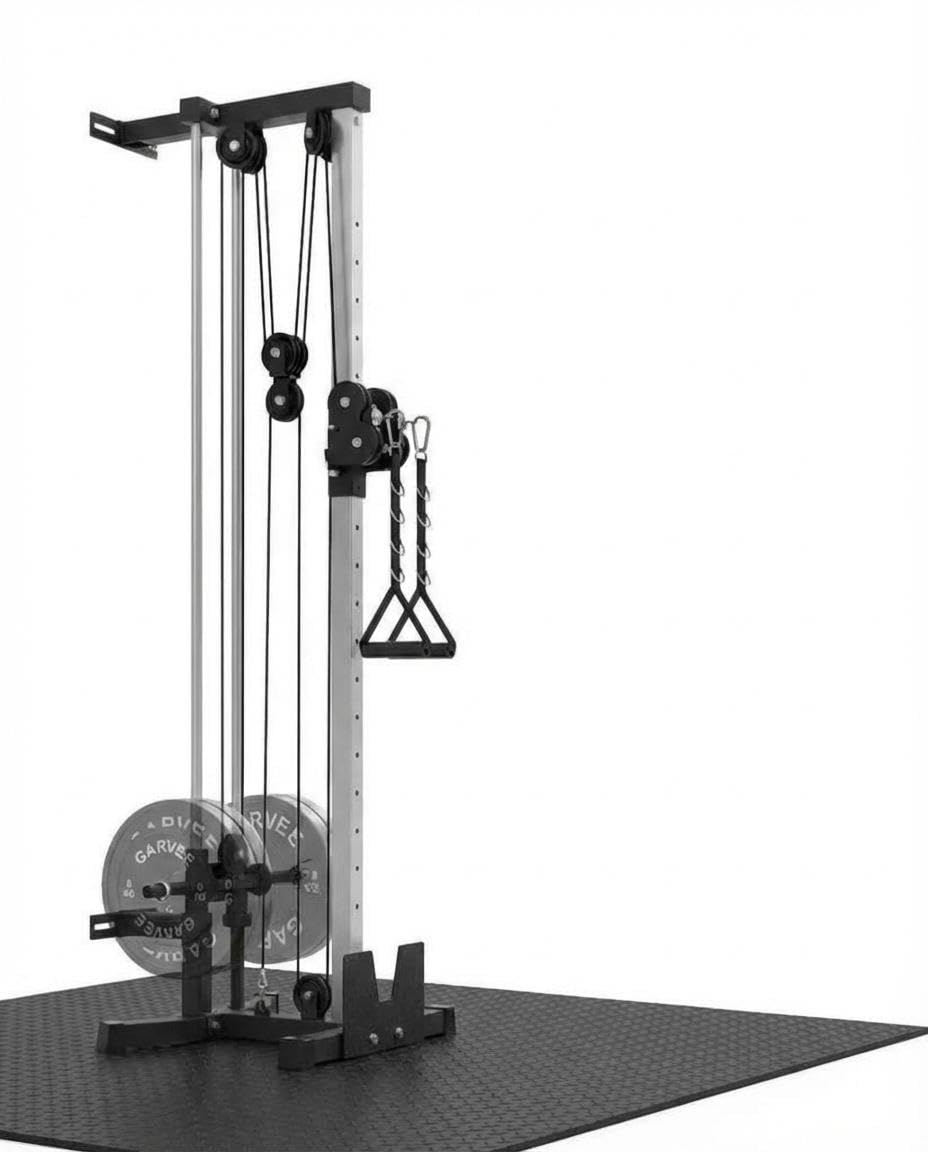 Wall Mounted Cable Machine for Home Gym, 19-Position High & Low Cable Machine with Dual Pulley System,LAT Pulldown, 400Lb Capacity, Space Saving Strength Training Equipment for Garage & Home