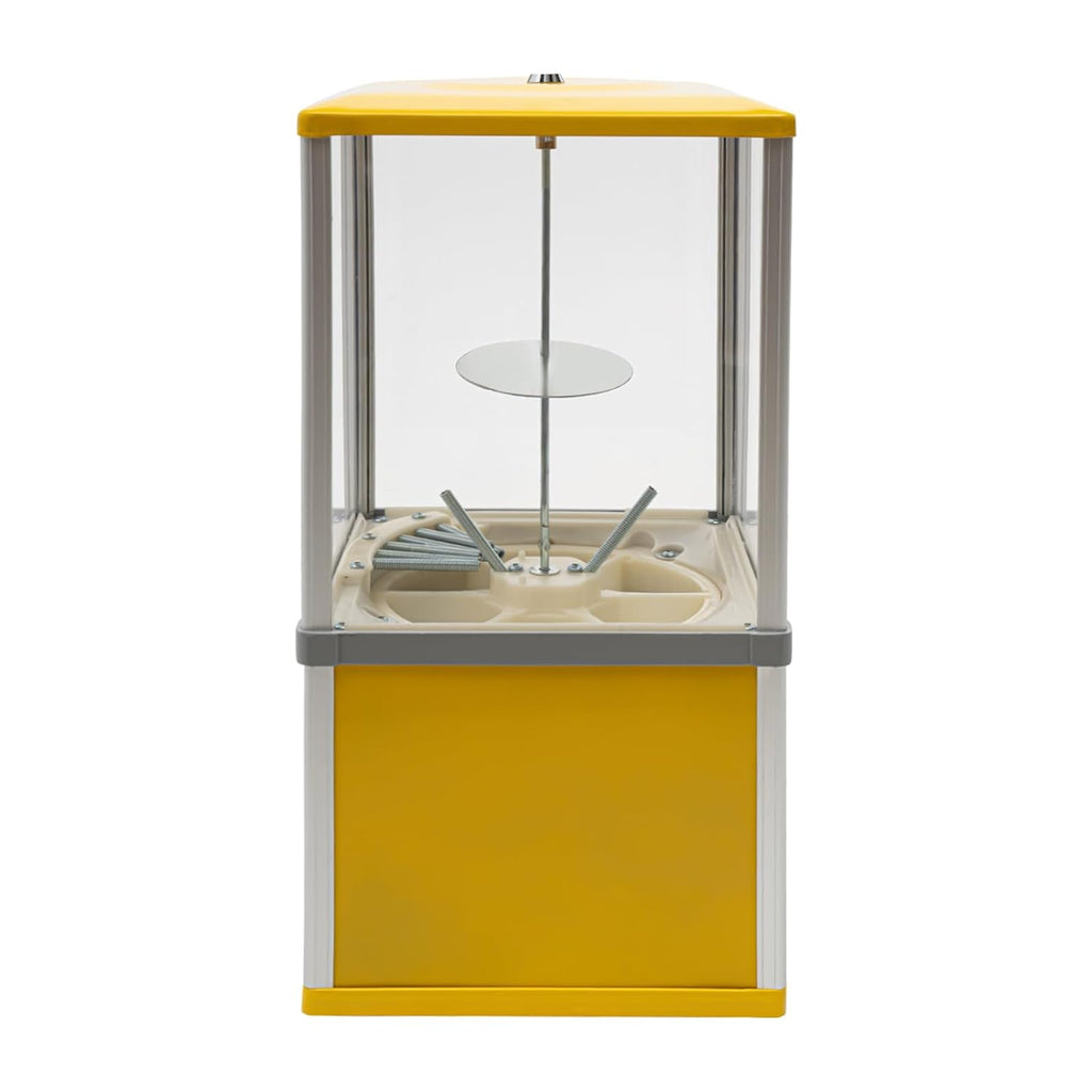 Vending Machine,Commercial Big Capsule Toys Vending Machine,800 Coin Bank Capacity 4×25 Cent Coins,Yellow Gumball Machine with Keys,1.77-1.97Inches Twister Ball Diameter for Game Stores, Retail Stores