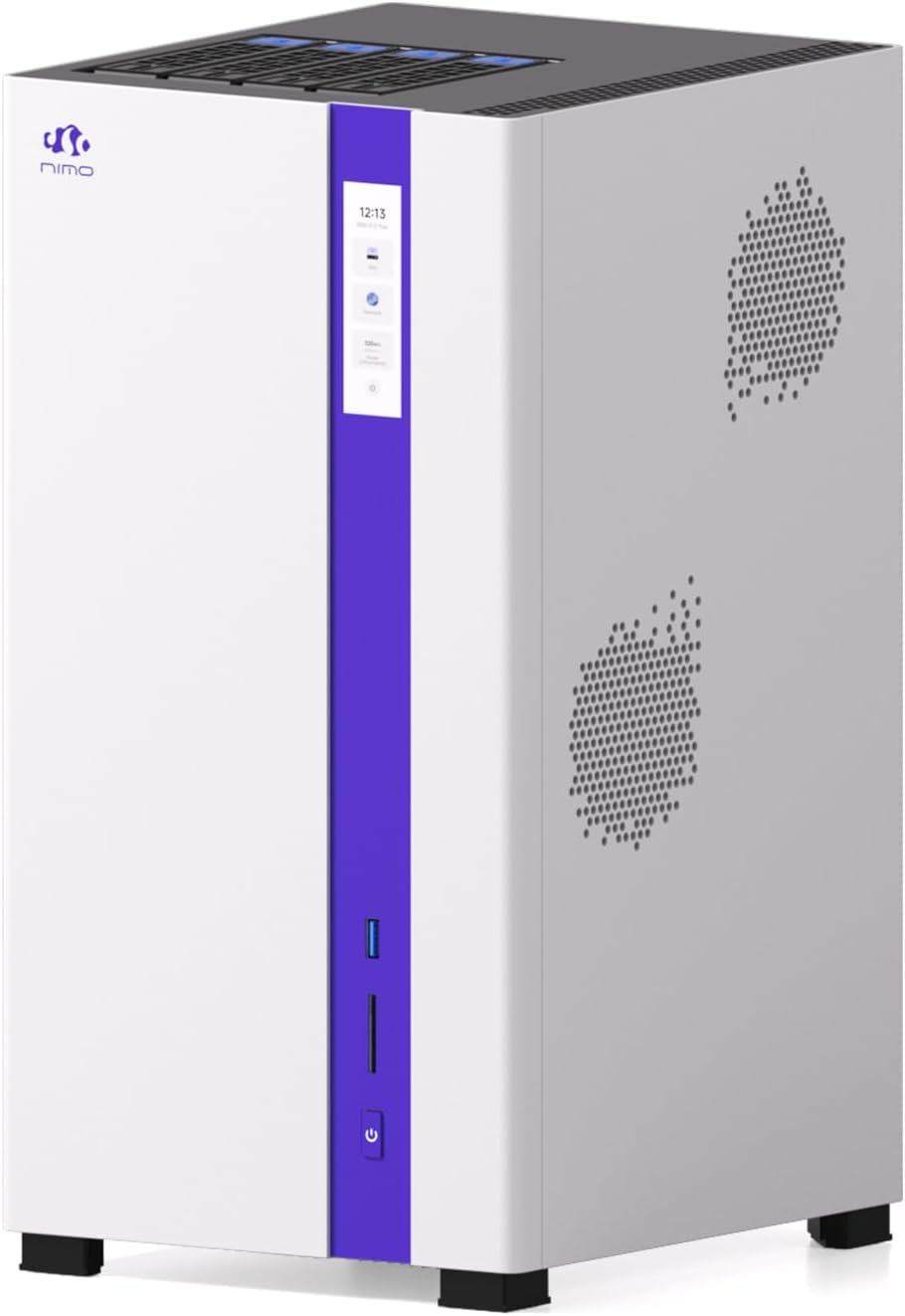 NIMO AI Station NAS Server AMD Ryzen 7 PRO with B70 Graphics Card | Built-in 800W Power Supply, 3x PCIe 4.0 SSD, USB4, SD UHS-II, 3.0 Inch Touch LCD for AI Developers & Video Creators